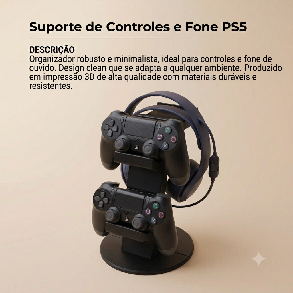 Suporte de Controle + Fone PS5