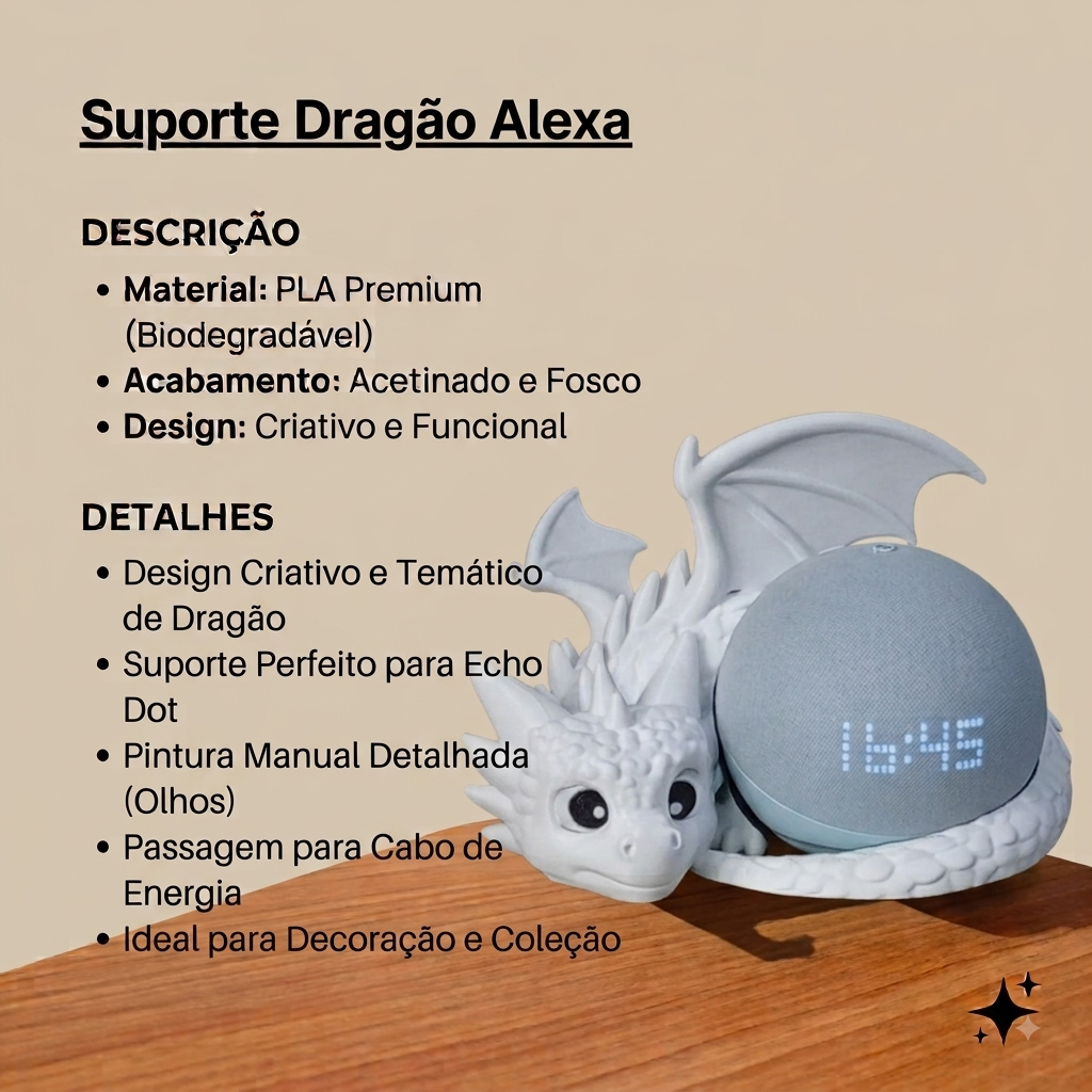 Suporte Dragão Alexa - Arte do produto